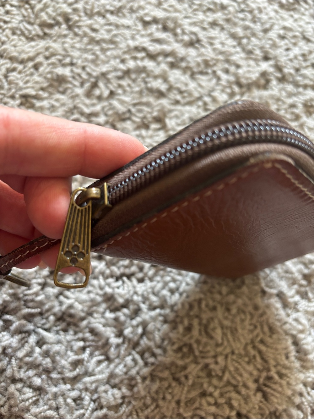 Patricia Nash Brown Leather Coin Purse and Key Wallet - Picture 6 of 10